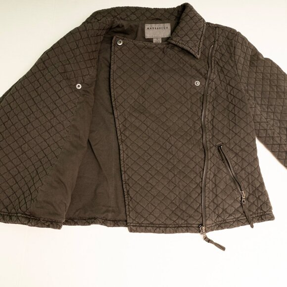 MARRAKECH - Black Quilted Moto Jacket - Full Zip - Size XS Womens - Picture 6 of 15